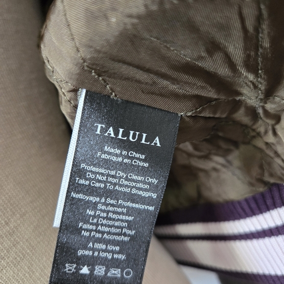 TALULA Aritzia Floral and Skull Embroidered Green Bomber Jacket. Small - Picture 11 of 16